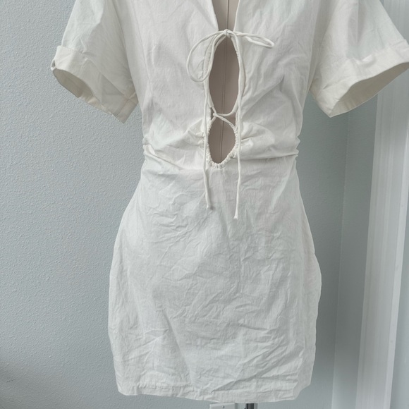 Zara ~ White Linen Mini Dress - Picture 8 of 11